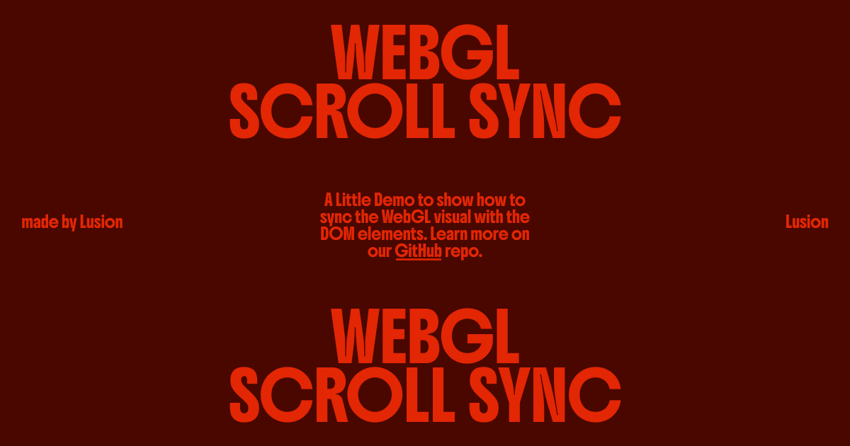 Lusion Demo -WebGL Scroll Sync